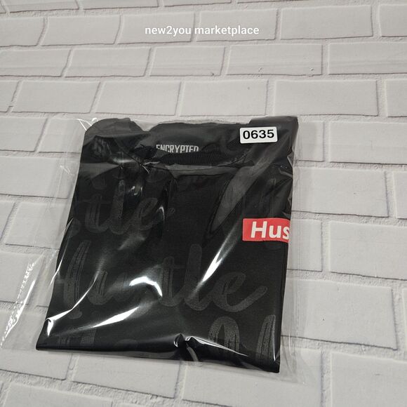 Hustle Black T-Shirt Men’s Size [L] Red Box Logo Graphic Tee short sleeve - Picture 3 of 9